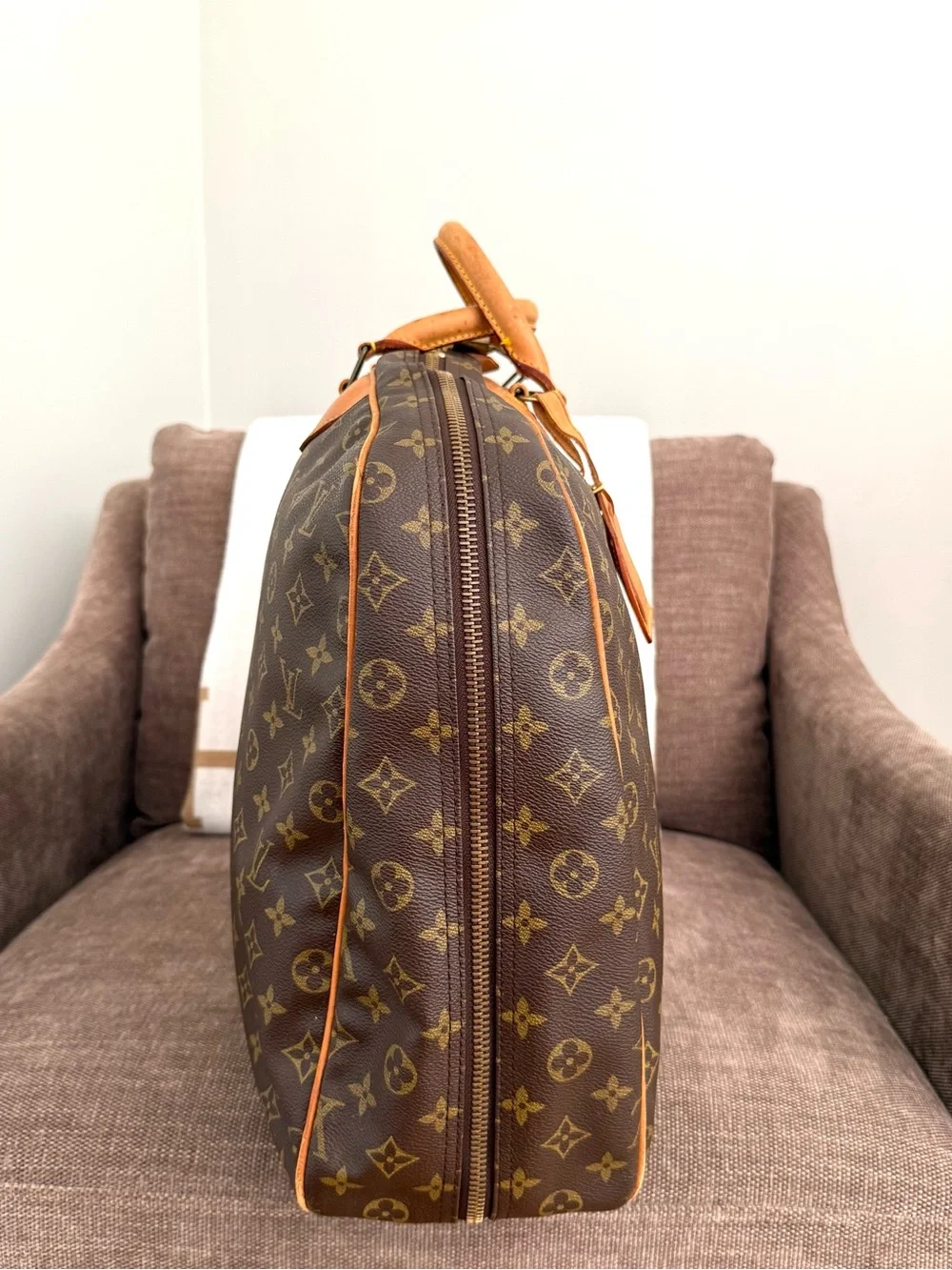 Authentic Louis Vuitton Alizé 1 Poche travel bag M41393 brown monogram LV unisex